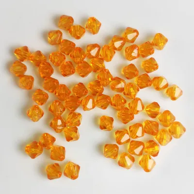 Image de Bicone double cône 100 pièces perles acryliques cristal perles en vrac avec trou , 4 mm 100 pièces, orange, orange foncé