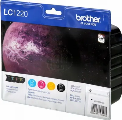 Produktbild von Brother LC1220VALBPDR - Schwarz, Gelb, Cyan, Magenta - original - Blisterverpackung - Tintenpatrone - für Brother DCP-J525, DCP-J725, DCP-J925, MFC-J430, MFC-J625, MFC-J825, MyMio MFC-J825