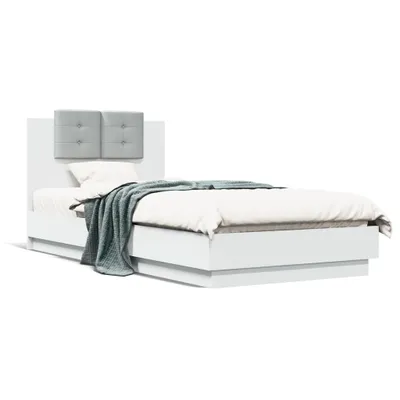Immagine prodotto di vidaXL Struttura letto con testiera bianca 90x200 cm in materiale ligneo