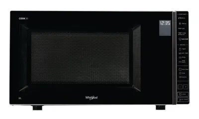 Produktbild von Whirlpool MWP303SB Mikrowelle, Schwarz, 900 Watt, 30 l Volumen, 53,9 cm Breite, Auftauautomatik, Grillfunktion