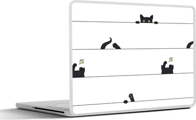 Produktbild von MuchoWow® Laptop Aufkleber Sticker Cover Katze - Muster - Maus - Jungen - Mädchen - Kinder - Kinder 30x21 cm - Sticker für Laptop - Selbstklebend