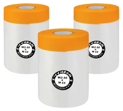 Productafbeelding van Afdekfolie schilders - Bouwfolie tape - Schoon afplakken - Waterafstotend - 3x 55 cm x 33 m - Goud
