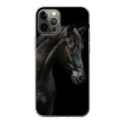 Produktbild von MuchoWow® Handyhülle Schutzhülle Hülle für iPhone 13 Pro Pferd - Tier - Schwarz Silikon Softcase Handy Hülle - Handy-Tasche