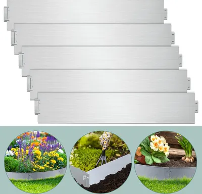 Produktbild von TolleTour Rasenkante Einfache Montage Profilkante Rasenborde Gartenpalisade Beetrand 100x15cm 5m