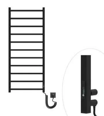 Immagine prodotto di ELNA radiatore elettrico da bagno scaldasalviette Atria 11 NERO, 240 W, 870 x 1230 mm, con termostato, IP44, montaggio a parete