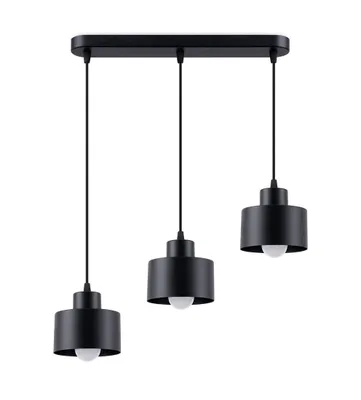Obrázok produktu pre Závesné svietidlo SAVAR 3 čierne 3xE27 15W oceľ 110x12x46cm Sollux Lighting