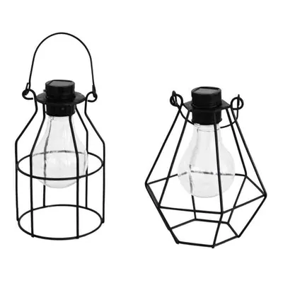 Produktbild von Kynast Garden LED Solarlampe Gitter schwarz 2 Modelle mit Knopfzelle