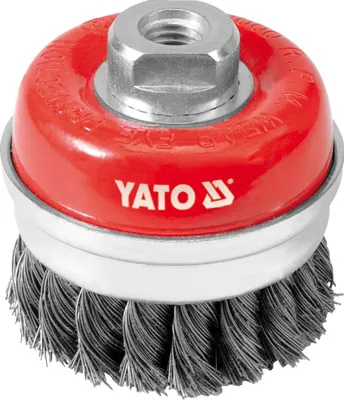 Obrázek produktu pro Yato YT-4768, Předlešticí kartáč, 11000 ot/min, 7,5 cm, Červená, Nerezová ocel