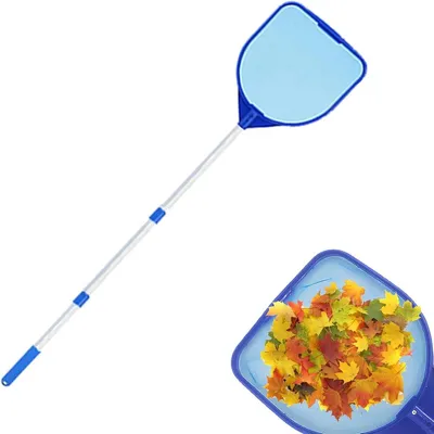 Produktbild von Poolreinigungsnetz, Poolbodenskimmer, Poolskimmer, Feinmaschiger Laubskimmer mit 43–104 cm Teleskopstange – Dreiteilige Teleskopstange
