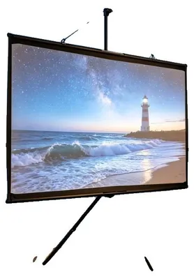 Produktbild von Projektionsleinwand, 72 Zoll, 16:9 Seitenverhältnis, mattweiß, tragbares Design, einfache Montage