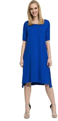 Produktbild von Damen Kleid Asymmetrisch mit Schlitzen; Blau L
