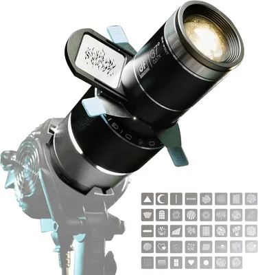 Productafbeelding van Optische Snoot - Gobo Projector - Lichtprojector - Projectiesnoot - Voor Bowens-aansluiting - 39 Gobo’s
