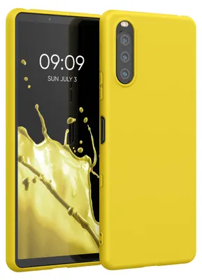 Produktbild von kwmobile Handyhülle für Sony Xperia 10 III Hülle - TPU Case - Kabelloses Laden - Schutzhülle Cover in Strahlend Gelb