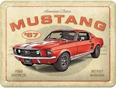 Produktbild von Nostalgic-Art - Blechschild 15 x 20 cm - Ford Mustang - GT 1967 Red