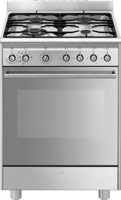 Obrázek produktu pro Smeg SX61GM, Volně stojící sporák, Nerezová ocel, Otočné, Nerezová ocel, Nerezová ocel, Nerezová ocel
