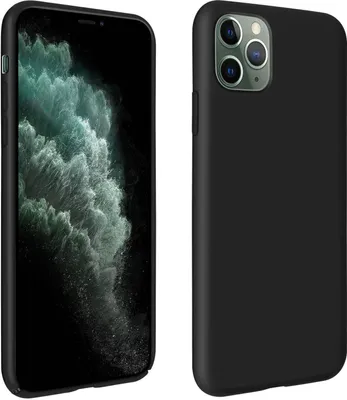 Produktbild von Halbsteife Silikon Handyhülle Apple iPhone 11 Pro Max, Soft Touch - Schwarz