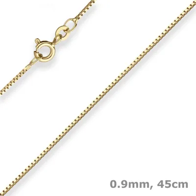 0-9mm-Veneziakette-aus-333-Gelbgold-45cm-mit-Zwischenöse