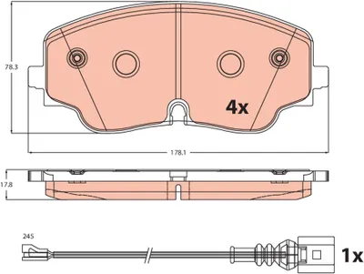 Produktbild von TRW Bremsbeläge Satz Vorne für VW Golf VIII Schrägheck (CD1) GDB2498