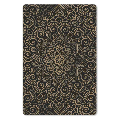 Produktbild von MuchoWow® Mauspad Mousepad Goldenes Muster auf schwarzem Hintergrund 18x27 cm - Mousepads - Maus Mat - Pad - Mausunterlage