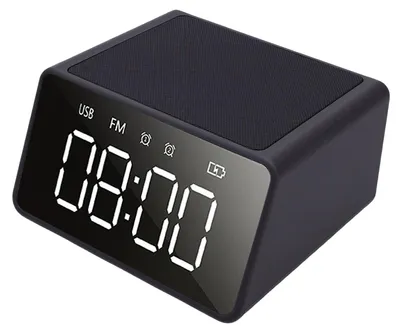 Produktbild von Digitaler Wecker Bluetooth-Lautsprecher 10 W kabelloses Ladegerät für Mobiltelefone mit 5-Zoll-LED-Display FM-Radio Integriertes Mikrofon für den Nachttisch