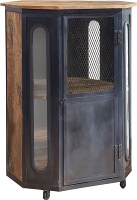 Produktbild von MASSIVMOEBEL24.DE Vitrine Mango 76x60x120 natur lackiert RAILWAY #130