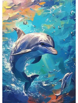 Diamond Painting Delfin 30x40 cm – Malen nach Zahlen, DIY-Set