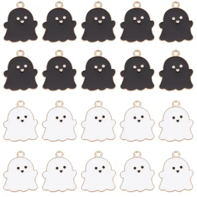 80er-Pack Geist-Emaille-Anhänger, Halloween, 22x18x1,5 mm