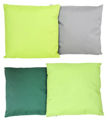 Produktbild von 4x JACK 2-farbiges Wende Outdoor Kissen 45x45cm Dekokissen Wasserfest Garten 2x Dunkelgrün-Grün + 2x Grau-Grün