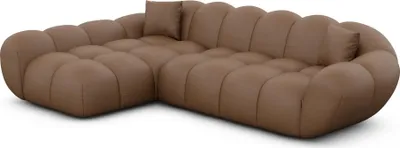 Produktbild von Kunstleder L-Form Sofa Liva Braun Links