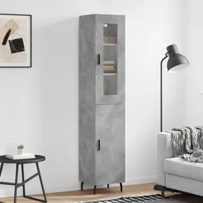 Obrázek produktu pro vidaXL Highboard concrete grey 34,5x34x180 cm odvozený dřevěný výrobek