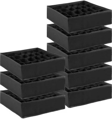 Produktbild von 8 Stück Schubladen-Organizer – Stapelbare Aufbewahrungsboxen für den Kleiderschrank