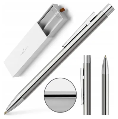 Zdjęcie produktu dla Faber-Castell 342020 Pióro kulkowe NEO Slim - B, stal nierdzewna, błyszczące