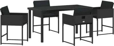 Obrázok produktu pre vidaXL Záhradný jedálenský set 5 ks čierny polyratan