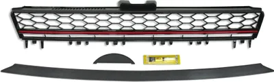 Produktbild von Kühlergrill Sportgrill Grill mit Waben Gitter und roter Leiste für VW Golf 7 VII