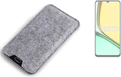 Produktbild von K-S-Trade Filz Handyhülle kompatibel mit Realme C61 Global Schutzhülle Filztasche Filz Tasche Case Sleeve Handy Hülle Filzhülle grau