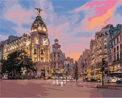 Produktbild von IDEYKA Malen nach Zahlen Abend Spanien 40x50 Landschaft mit Holzrahmen