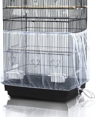 Productafbeelding van Vogelkooi afdekking met verstelbaar net, 200 x 40 cm, wit