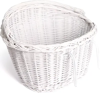 Produktbild von Plumbike Weidenkorb für Fahrrad - Vorne Rattan Korb 35x41x29 cm Weiß