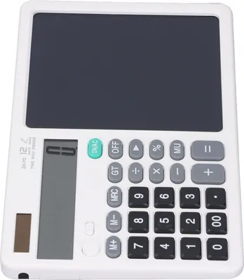 Image de Calculatrice, tablette LCD, multifonctionnelle, croquis, mémos, précise, pratique, portable, mathématiques avec bloc-notes pour le bureau, comptabilité financière, blanc