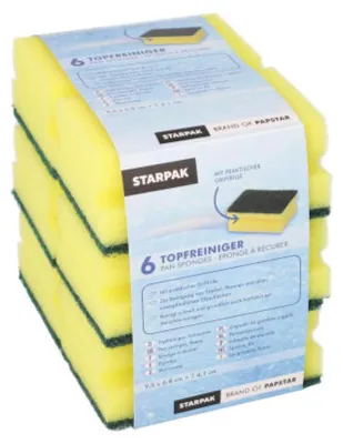Obrázek produktu pro Papstar houbička na čištění hrnců 4,1 x 9,5 x 6,8 cm 6 kusů