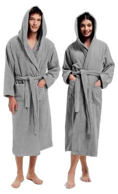 Produktbild von Uni-Frottee-Bademantel für Zuhause, Spa, Sauna und Fitnessstudio, weich und mit hoher Saugfähigkeit