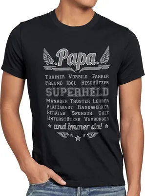 Produktbild von style3 Papa Vorbild Superheld und immer da! Herren T-Shirt Vater Vatertag Trainer