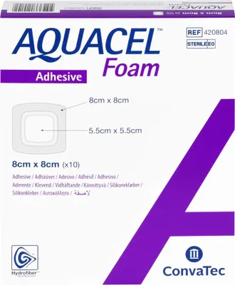 Produktbild von AQUACEL Foam adhäsiv 8x8cm, 10 St VER