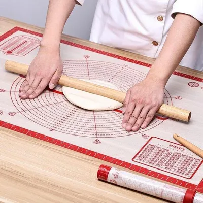 Productafbeelding van Siliconen bakmat, extra groot - 91 x 61 cm - antiaanbaklaag - deegmat