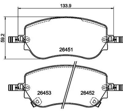 Produktbild von HELLA Bremsbeläge Satz Vorne Bremsklötze für FIAT 500 (312) 8DB 355 043-861