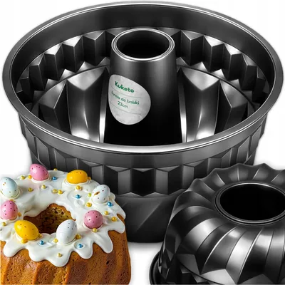 Produktbild von Kuketo | Backform Für Gugelhupf Ø 23 cm – Große Stahl-Kuchenform Mit Kamin – Robuste Antihaft-Backform Für Babka & Kuchen