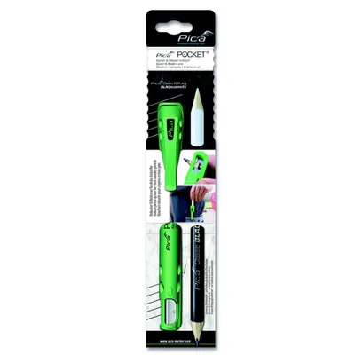 Productafbeelding van Pica 505/03 Pica Pocket Bundle Universalstift 505/03 Bleistiftköcher-Set mit integriertem Spitzer schwarz/weiß, 1 Set