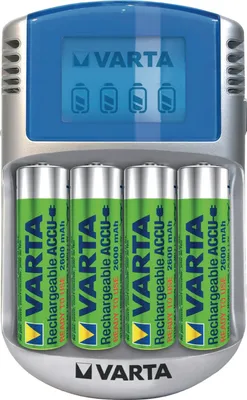 Immagine prodotto di Varta Power Play Caricabatterie LCD + 4xAA Accu 2500mAh, 100-240 V, 50/60 Hz, 2500 mAh