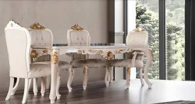 Produktbild von Set Stühle Gruppe Esszimmerstuhl Stuhl Holz Esszimmer 4x Stuhl Möbel Stil Lehn
