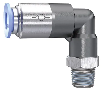 Produktbild von Riegler L-Steckverschraubung »Blaue Serie«, selbstabsperrend, R 1/8 außen, Ø 4 mm
